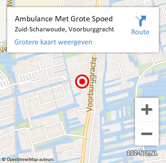 Locatie op kaart van de 112 melding: Ambulance Met Grote Spoed Naar Zuid-Scharwoude, Voorburggracht op 9 april 2024 02:58
