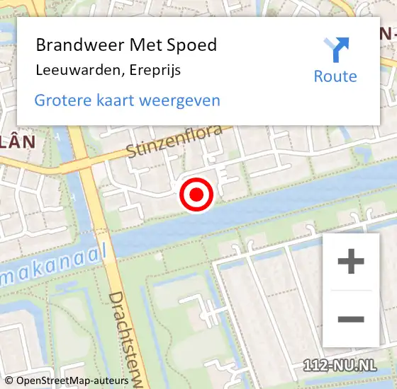 Locatie op kaart van de 112 melding: Brandweer Met Spoed Naar Leeuwarden, Ereprijs op 9 april 2024 03:39