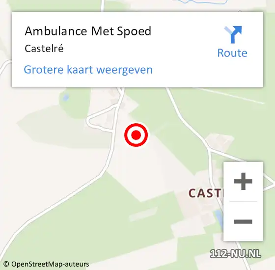 Locatie op kaart van de 112 melding: Ambulance Met Spoed Naar Castelré op 9 april 2024 04:27
