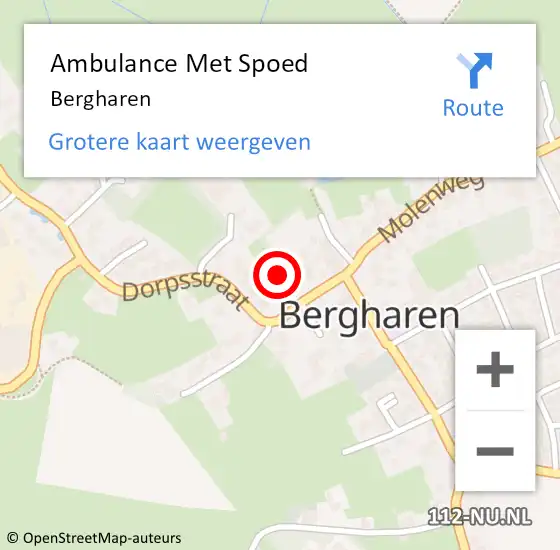 Locatie op kaart van de 112 melding: Ambulance Met Spoed Naar Bergharen op 9 april 2024 05:33