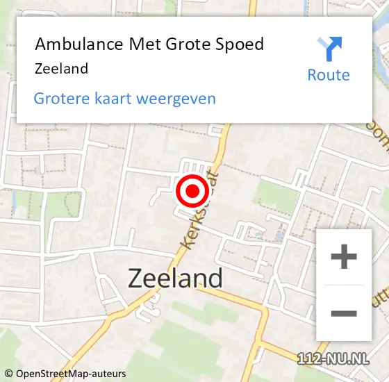 Locatie op kaart van de 112 melding: Ambulance Met Grote Spoed Naar Zeeland op 9 april 2024 08:43