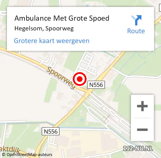 Locatie op kaart van de 112 melding: Ambulance Met Grote Spoed Naar Hegelsom, Spoorweg op 9 april 2024 09:11
