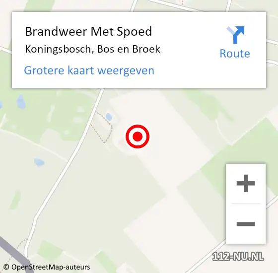 Locatie op kaart van de 112 melding: Brandweer Met Spoed Naar Koningsbosch, Bos en Broek op 9 april 2024 10:22