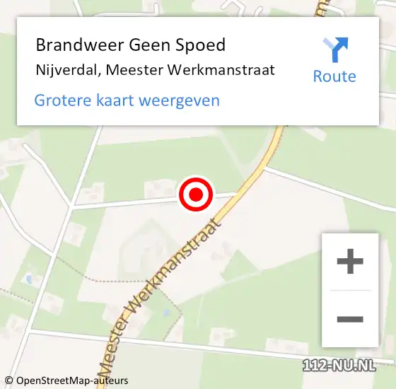 Locatie op kaart van de 112 melding: Brandweer Geen Spoed Naar Nijverdal, Meester Werkmanstraat op 9 april 2024 10:53
