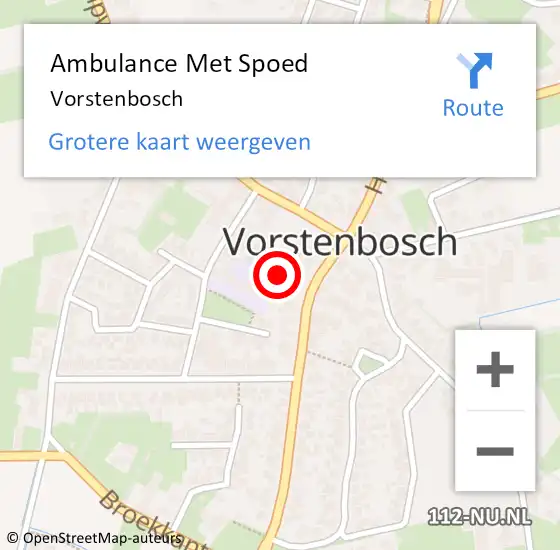 Locatie op kaart van de 112 melding: Ambulance Met Spoed Naar Vorstenbosch op 9 april 2024 10:54