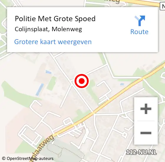 Locatie op kaart van de 112 melding: Politie Met Grote Spoed Naar Colijnsplaat, Molenweg op 9 april 2024 11:26