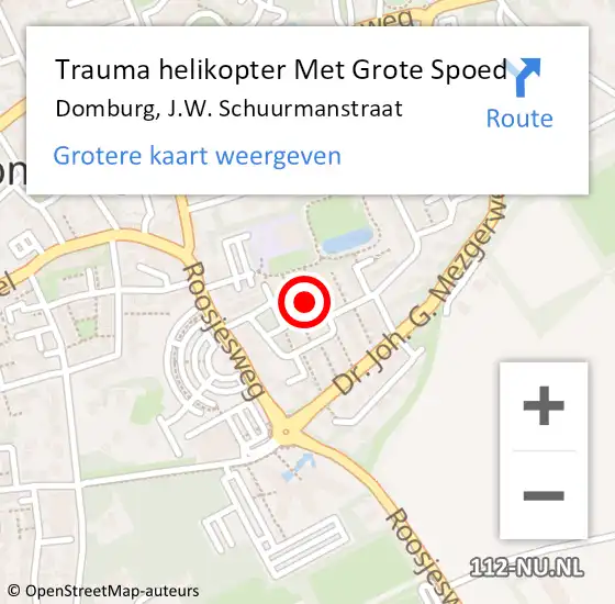 Locatie op kaart van de 112 melding: Trauma helikopter Met Grote Spoed Naar Domburg, J.W. Schuurmanstraat op 9 april 2024 11:34