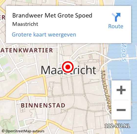 Locatie op kaart van de 112 melding: Brandweer Met Grote Spoed Naar Maastricht op 9 april 2024 12:15