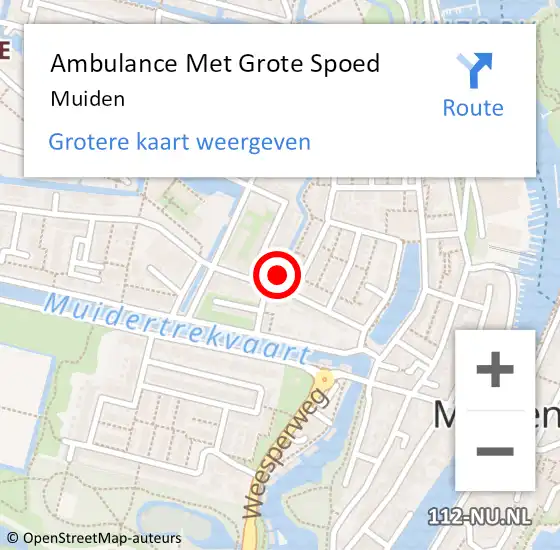 Locatie op kaart van de 112 melding: Ambulance Met Grote Spoed Naar Muiden op 9 april 2024 12:24