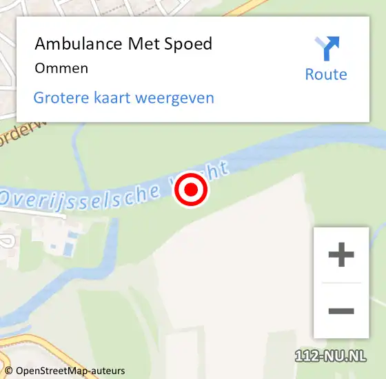Locatie op kaart van de 112 melding: Ambulance Met Spoed Naar Ommen op 9 april 2024 12:31
