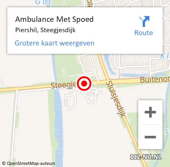 Locatie op kaart van de 112 melding: Ambulance Met Spoed Naar Piershil, Steegjesdijk op 9 april 2024 12:47