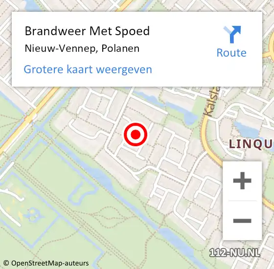 Locatie op kaart van de 112 melding: Brandweer Met Spoed Naar Nieuw-Vennep, Polanen op 9 april 2024 13:36