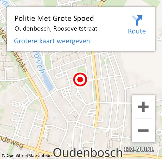 Locatie op kaart van de 112 melding: Politie Met Grote Spoed Naar Oudenbosch, Rooseveltstraat op 9 april 2024 15:31