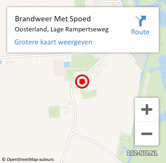 Locatie op kaart van de 112 melding: Brandweer Met Spoed Naar Oosterland, Lage Rampertseweg op 9 april 2024 15:48