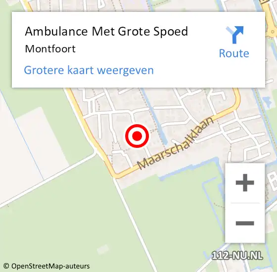 Locatie op kaart van de 112 melding: Ambulance Met Grote Spoed Naar Montfoort op 9 april 2024 16:17