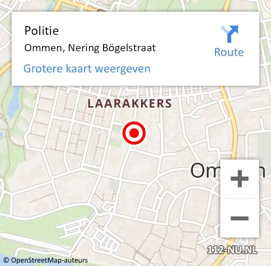 Locatie op kaart van de 112 melding: Politie Ommen, Nering Bögelstraat op 9 april 2024 17:57