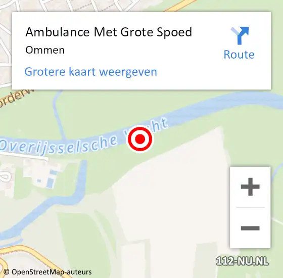 Locatie op kaart van de 112 melding: Ambulance Met Grote Spoed Naar Ommen op 9 april 2024 17:57