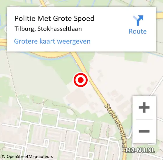 Locatie op kaart van de 112 melding: Politie Met Grote Spoed Naar Tilburg, Stokhasseltlaan op 9 april 2024 17:58