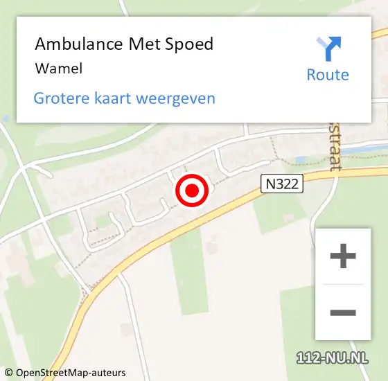 Locatie op kaart van de 112 melding: Ambulance Met Spoed Naar Wamel op 9 april 2024 19:13