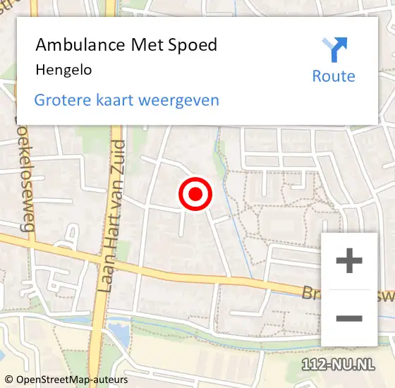 Locatie op kaart van de 112 melding: Ambulance Met Spoed Naar Hengelo op 9 april 2024 21:31