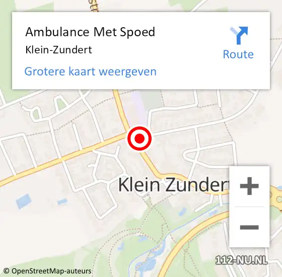 Locatie op kaart van de 112 melding: Ambulance Met Spoed Naar Klein-Zundert op 9 april 2024 21:39