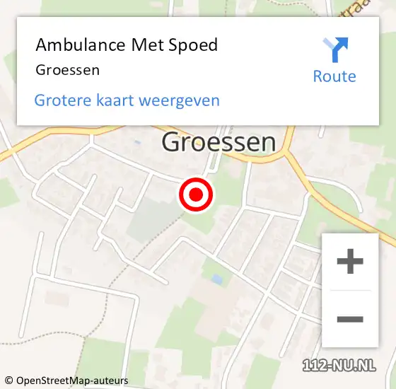 Locatie op kaart van de 112 melding: Ambulance Met Spoed Naar Groessen op 9 april 2024 22:21