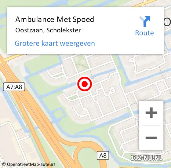 Locatie op kaart van de 112 melding: Ambulance Met Spoed Naar Oostzaan, Scholekster op 9 april 2024 23:58