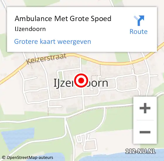 Locatie op kaart van de 112 melding: Ambulance Met Grote Spoed Naar IJzendoorn op 10 april 2024 01:45
