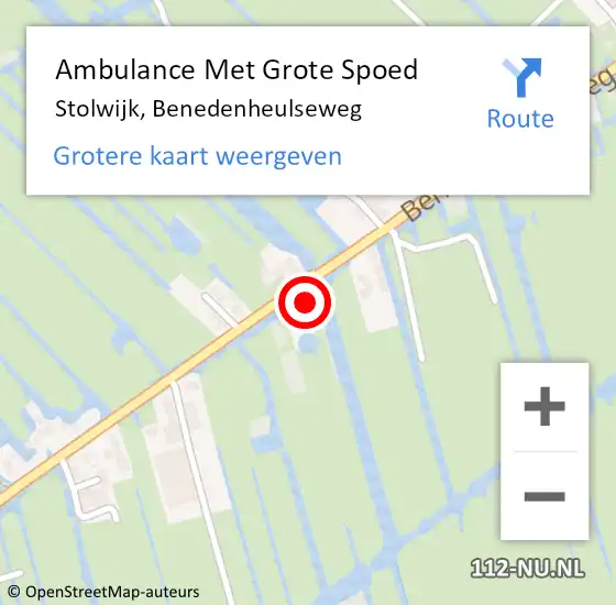 Locatie op kaart van de 112 melding: Ambulance Met Grote Spoed Naar Stolwijk, Benedenheulseweg op 10 april 2024 07:49