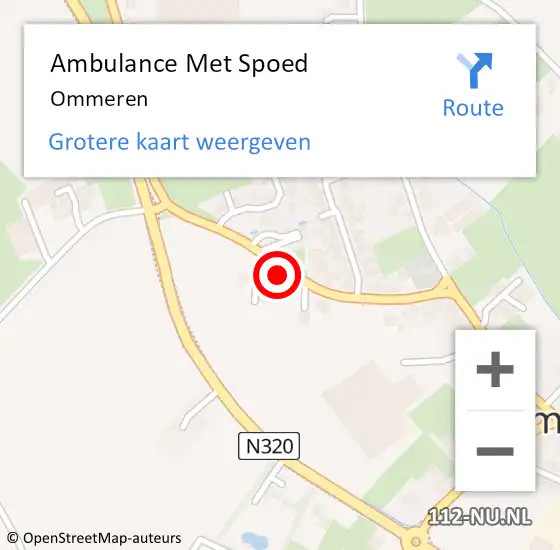 Locatie op kaart van de 112 melding: Ambulance Met Spoed Naar Ommeren op 10 april 2024 08:09