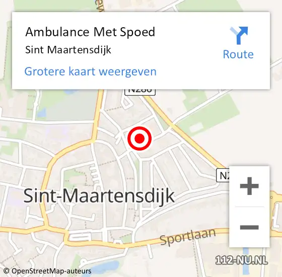 Locatie op kaart van de 112 melding: Ambulance Met Spoed Naar Sint Maartensdijk op 10 april 2024 08:23