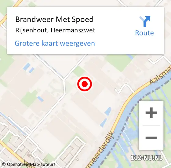 Locatie op kaart van de 112 melding: Brandweer Met Spoed Naar Rijsenhout, Heermanszwet op 10 april 2024 09:39