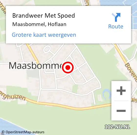Locatie op kaart van de 112 melding: Brandweer Met Spoed Naar Maasbommel, Hoflaan op 10 april 2024 10:20