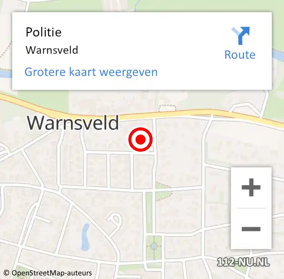 Locatie op kaart van de 112 melding: Politie Warnsveld op 10 april 2024 11:26