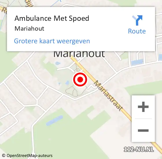 Locatie op kaart van de 112 melding: Ambulance Met Spoed Naar Mariahout op 10 april 2024 12:09