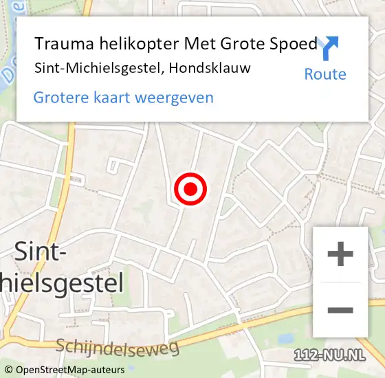 Locatie op kaart van de 112 melding: Trauma helikopter Met Grote Spoed Naar Sint-Michielsgestel, Hondsklauw op 10 april 2024 12:24