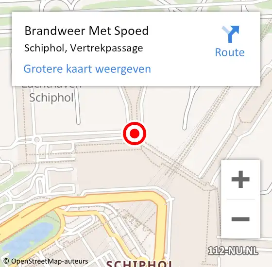 Locatie op kaart van de 112 melding: Brandweer Met Spoed Naar Schiphol, Vertrekpassage op 10 april 2024 12:24