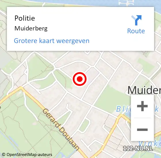 Locatie op kaart van de 112 melding: Politie Muiderberg op 10 april 2024 12:53