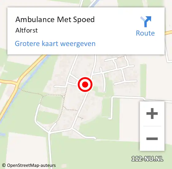 Locatie op kaart van de 112 melding: Ambulance Met Spoed Naar Altforst op 10 april 2024 12:57