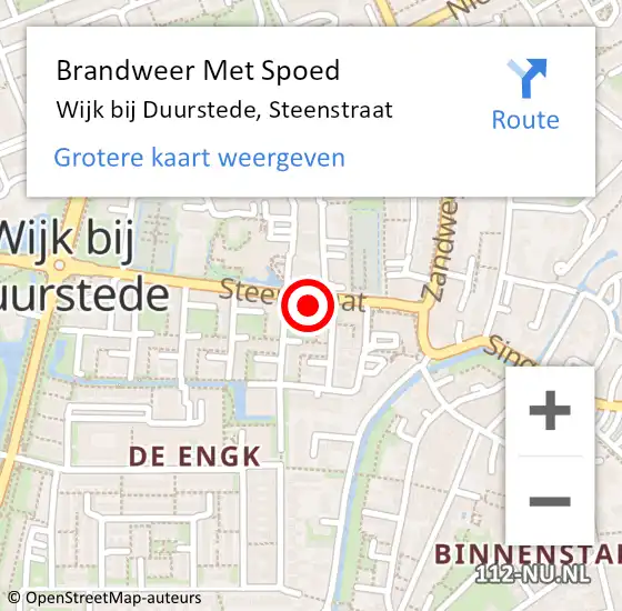 Locatie op kaart van de 112 melding: Brandweer Met Spoed Naar Wijk bij Duurstede, Steenstraat op 10 april 2024 13:11