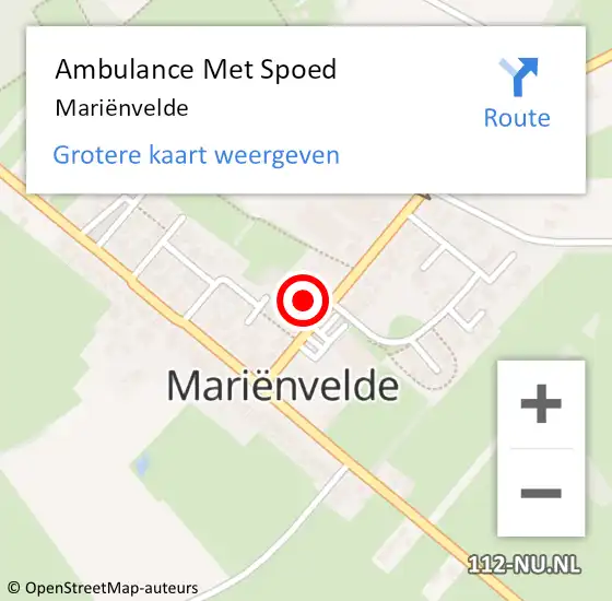 Locatie op kaart van de 112 melding: Ambulance Met Spoed Naar Mariënvelde op 10 april 2024 13:24