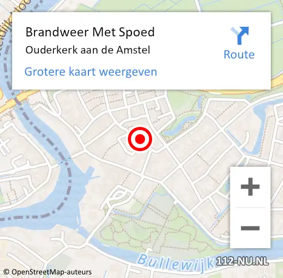 Locatie op kaart van de 112 melding: Brandweer Met Spoed Naar Ouderkerk aan de Amstel op 10 april 2024 14:10