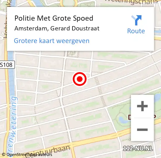 Locatie op kaart van de 112 melding: Politie Met Grote Spoed Naar Amsterdam, Gerard Doustraat op 10 april 2024 14:28