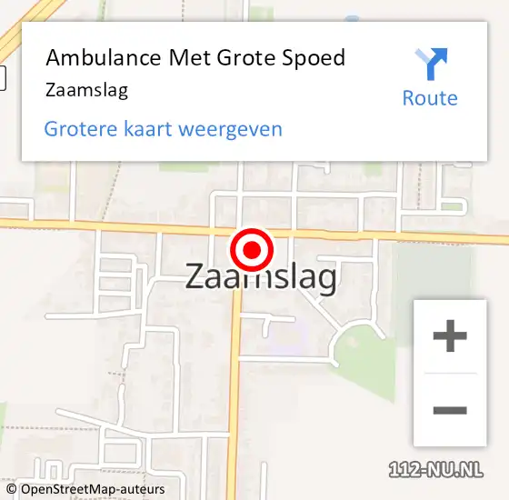 Locatie op kaart van de 112 melding: Ambulance Met Grote Spoed Naar Zaamslag op 10 april 2024 16:26