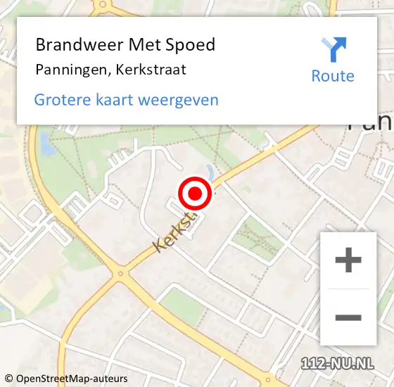 Locatie op kaart van de 112 melding: Brandweer Met Spoed Naar Panningen, Kerkstraat op 10 april 2024 16:37