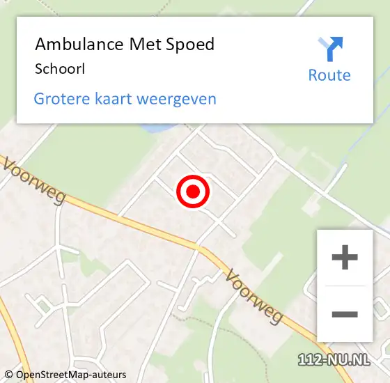 Locatie op kaart van de 112 melding: Ambulance Met Spoed Naar Schoorl op 10 april 2024 16:41