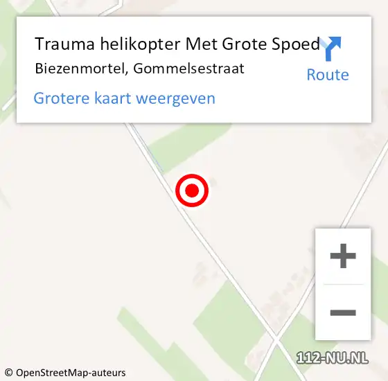 Locatie op kaart van de 112 melding: Trauma helikopter Met Grote Spoed Naar Biezenmortel, Gommelsestraat op 10 april 2024 16:56