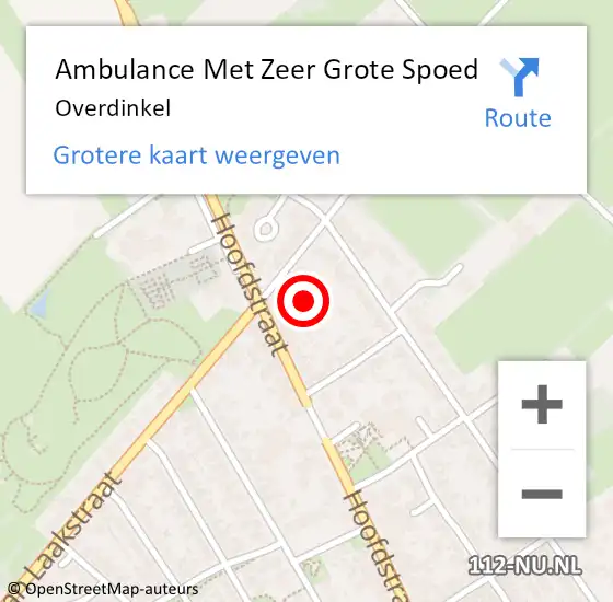 Locatie op kaart van de 112 melding: Ambulance Met Zeer Grote Spoed Naar Overdinkel op 10 april 2024 17:39