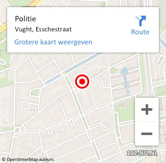 Locatie op kaart van de 112 melding: Politie Vught, Esschestraat op 10 april 2024 17:42
