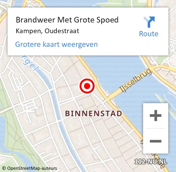 Locatie op kaart van de 112 melding: Brandweer Met Grote Spoed Naar Kampen, Oudestraat op 10 april 2024 18:53